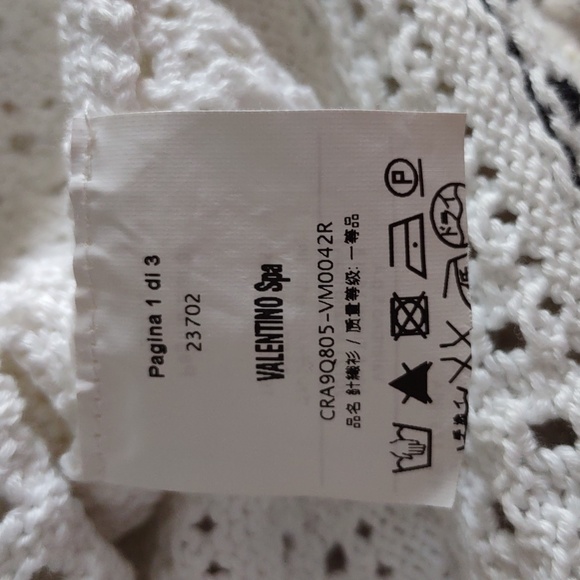 Red Valentino Size Large Crochet Knit Short Sleeve Front Zip Sweater - Picture 12 of 16